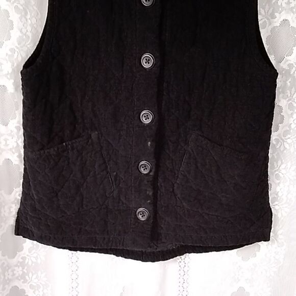 Habitat Clothes To Live In Women Jacket Vest Black Size SM 100% Cotton Courduroy - Picture 9 of 16